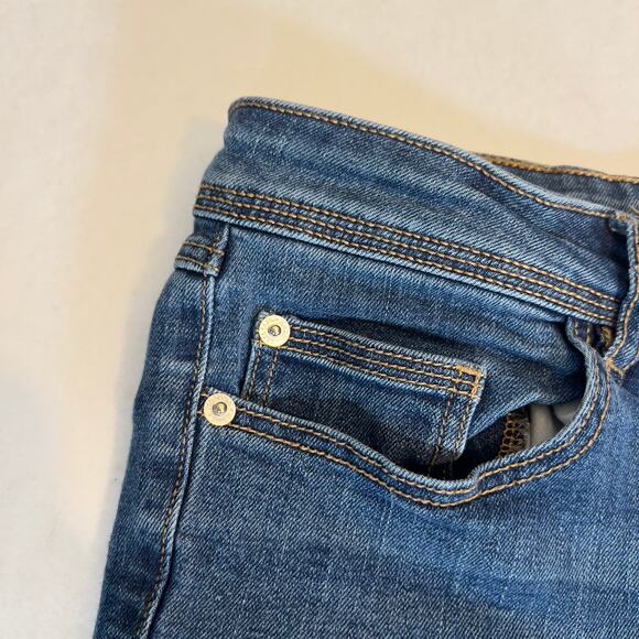 Zara Basic Denim Department Mid Rise Skinny Jeans Woman 8 32W Zipper Cuffs Z1975 - Picture 8 of 16